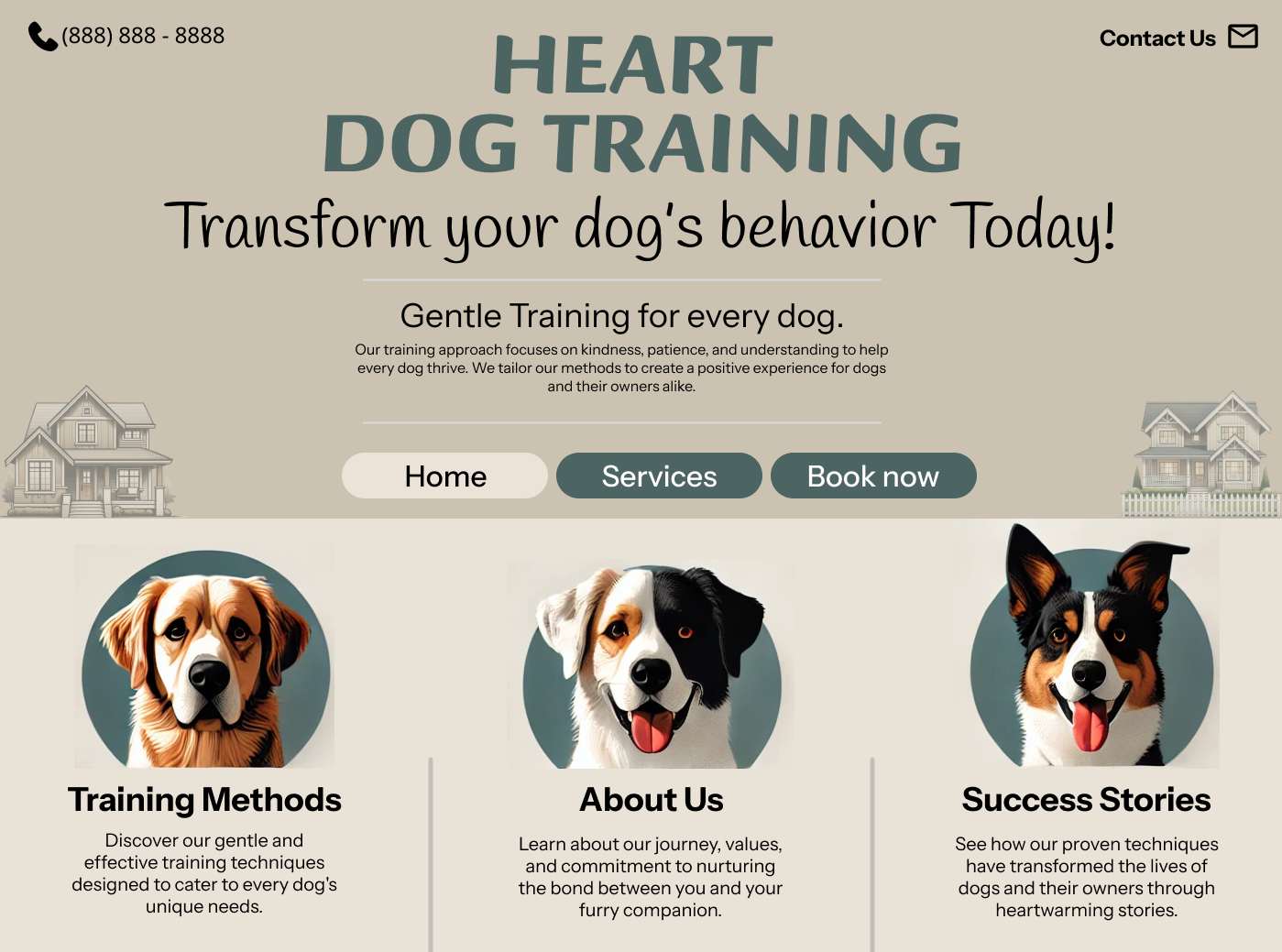 Desktop Mock View: Heart Dog Training